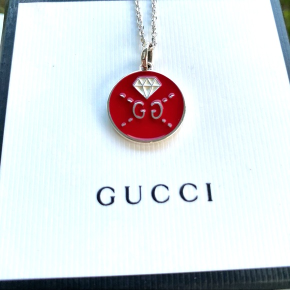 GucciGhost Sterling Silver & Enamel Diamond Charm - Picture 10 of 14